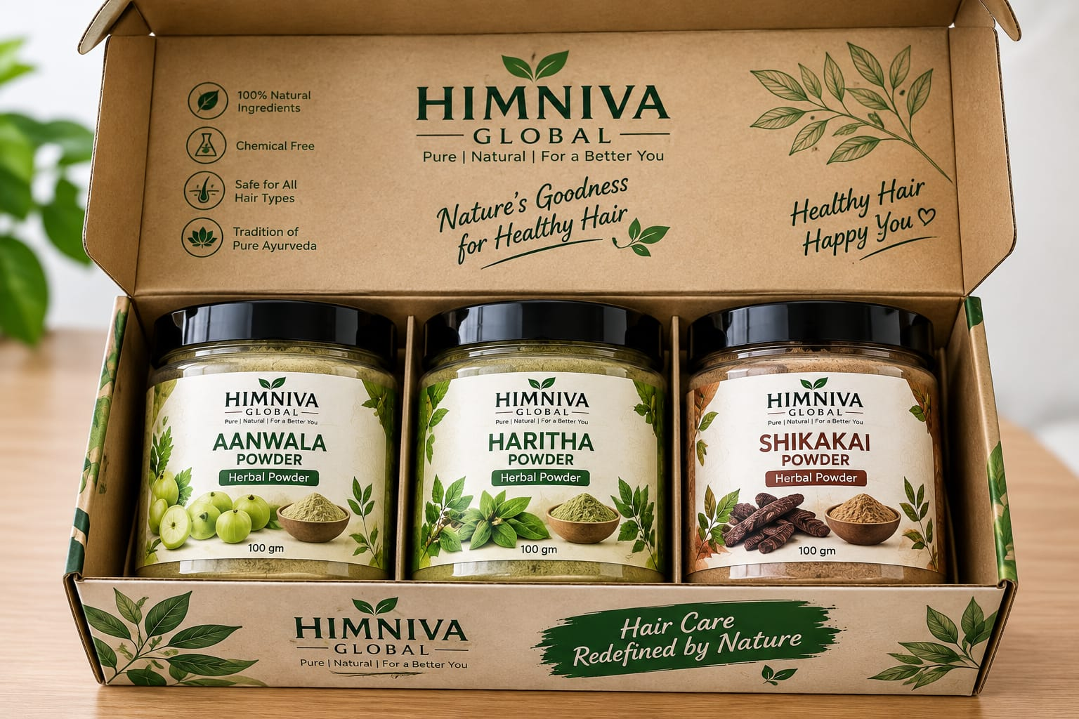 HIMNIVA Signature Hair Care Hamper - Aanwala, Haritha, Shikakai